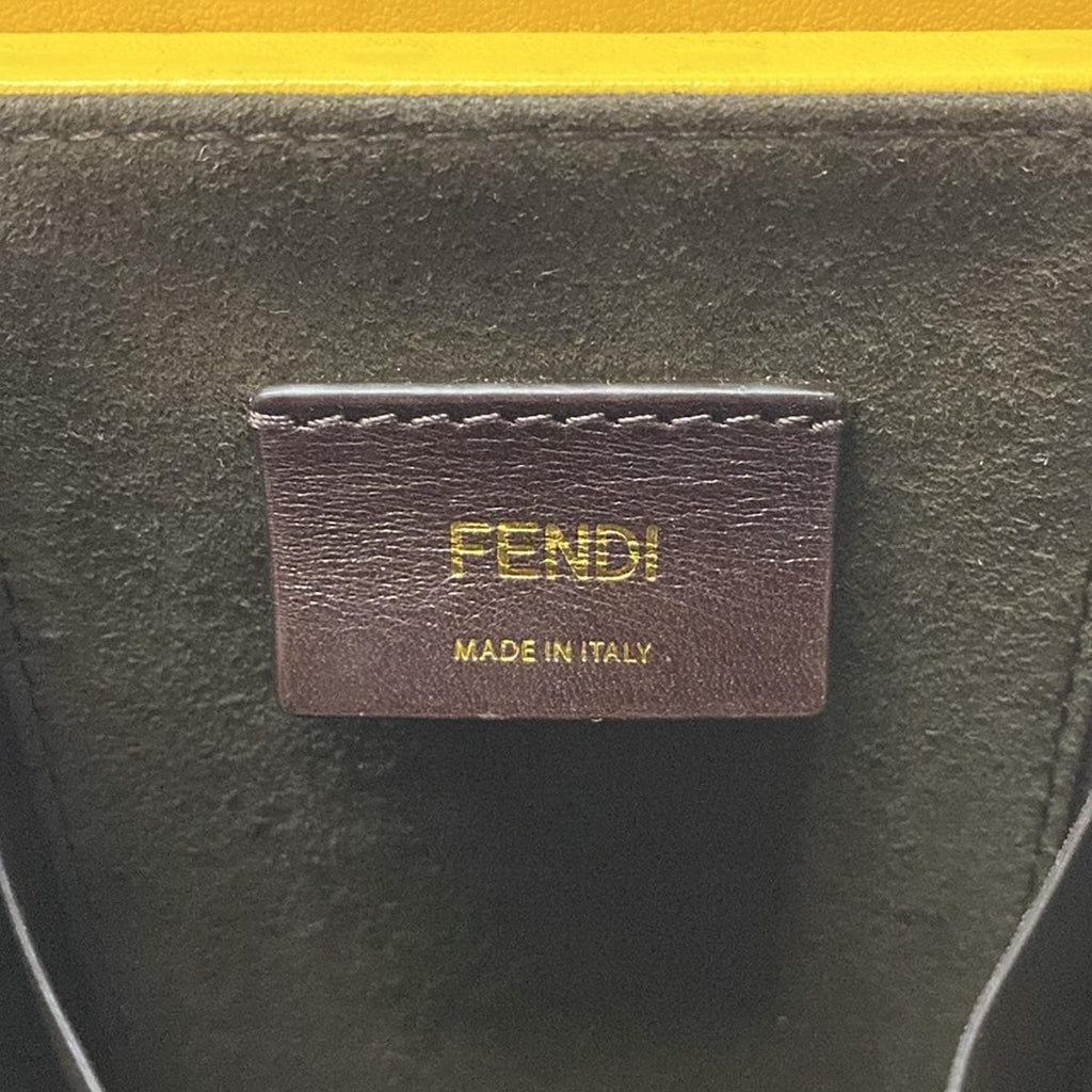 Fendi Shoulder Bag Pack Yellow Light Blue Leather — view 9