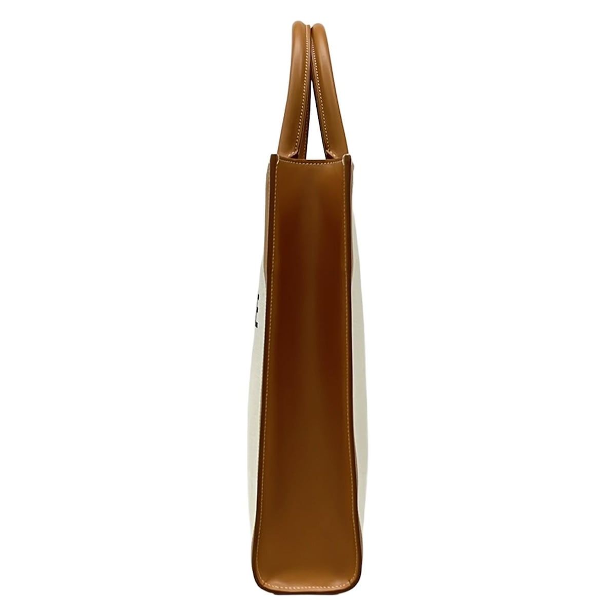 Celine Tote Small Vertical Cabas Ivory Brown Leather — view 4
