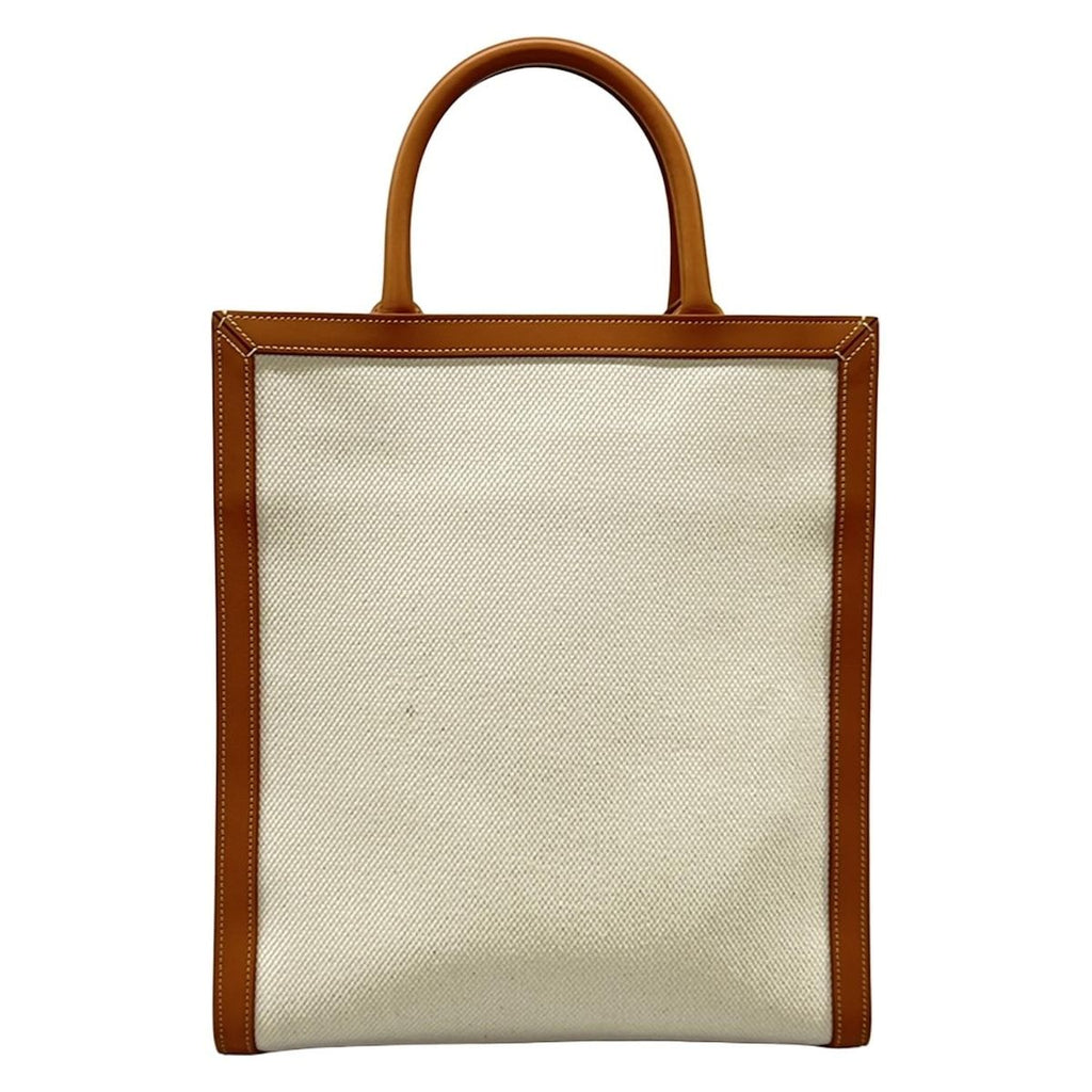 Celine Tote Small Vertical Cabas Ivory Brown Leather — view 3
