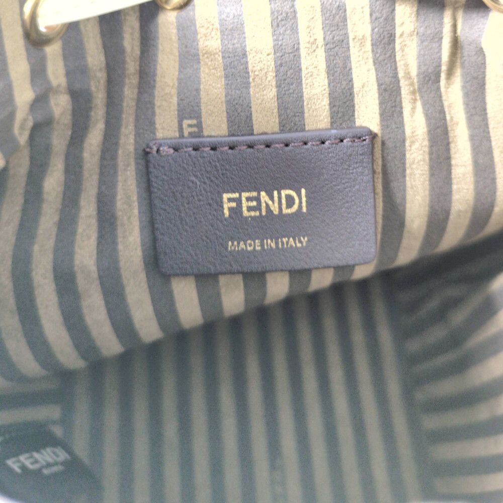 Fendi Mini Montreaux Drawstring Shoulder Bag White — view 6