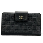Chanel Wallet Icon Black Silver Lambskin