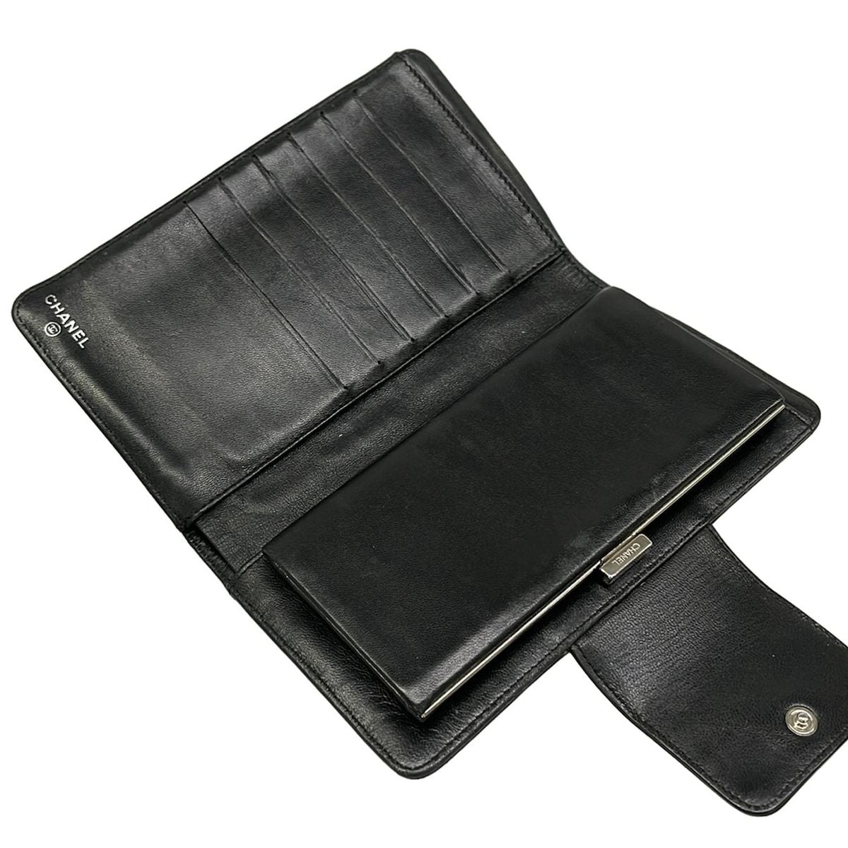 Chanel Wallet Icon Black Silver Lambskin — view 3