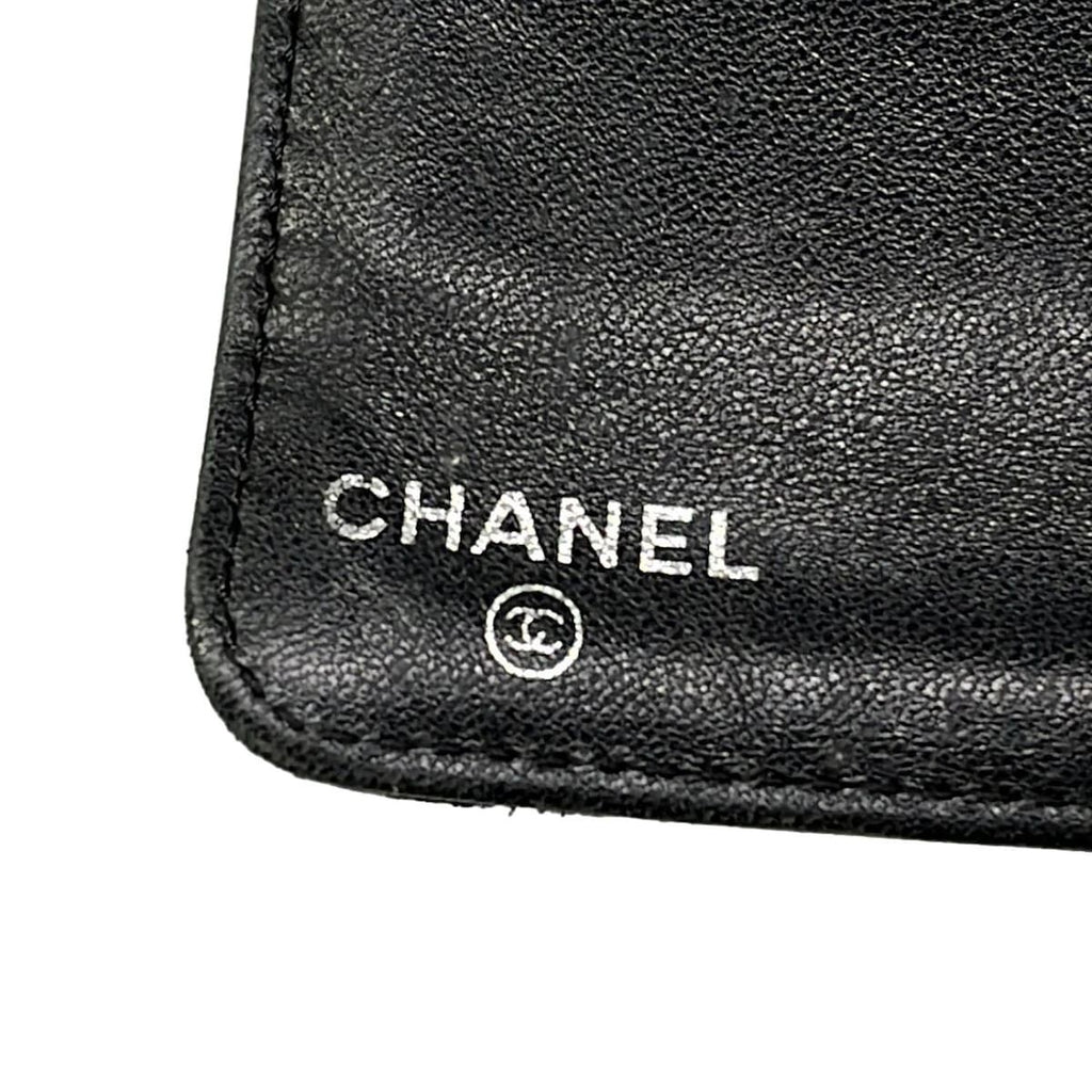 Chanel Wallet Icon Black Silver Lambskin — view 5