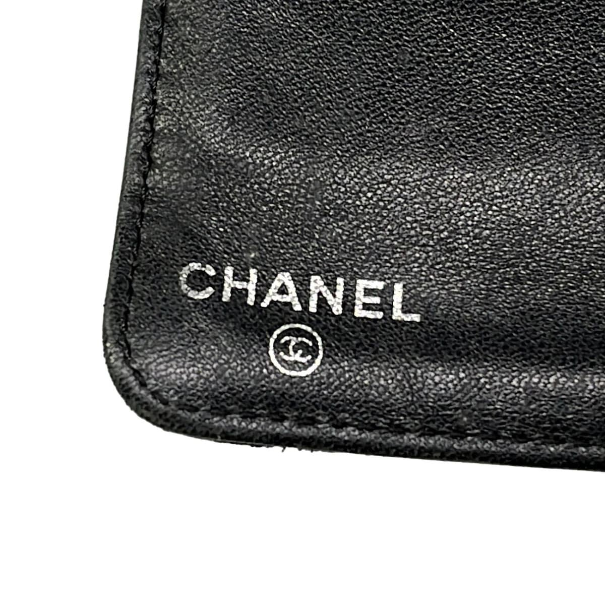 Chanel Wallet Icon Black Silver Lambskin — view 5