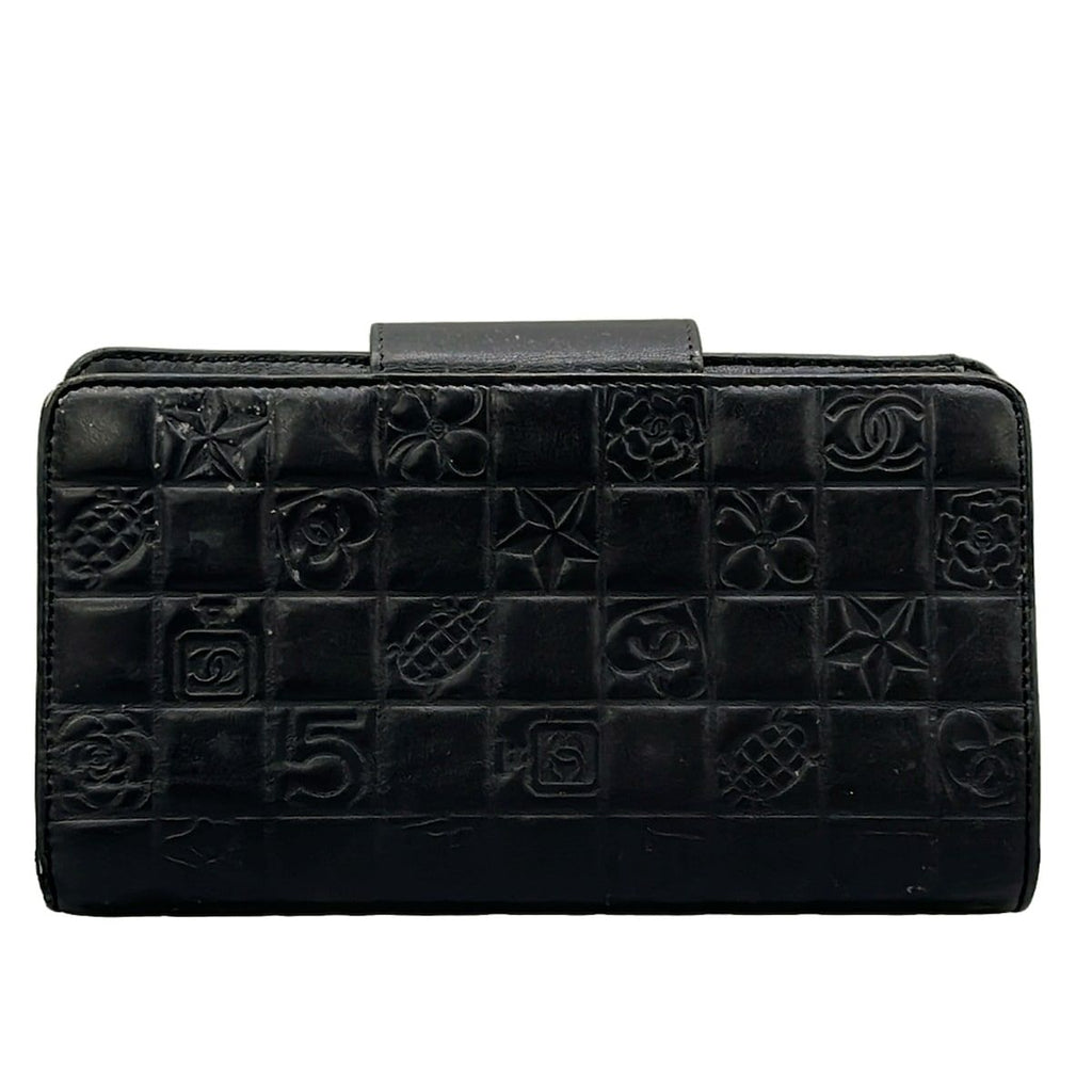 Chanel Wallet Icon Black Silver Lambskin — view 2