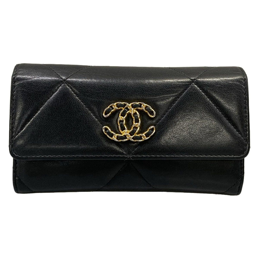 Chanel Wallet 19 Black Gold Lambskin
