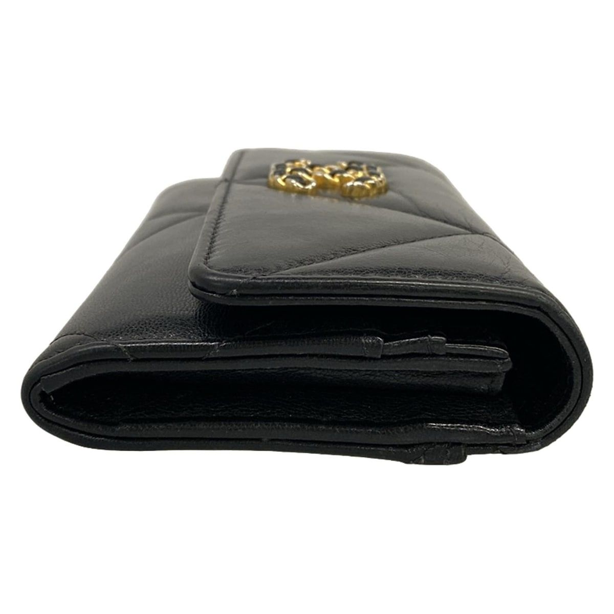 Chanel Wallet 19 Black Gold Lambskin — view 9