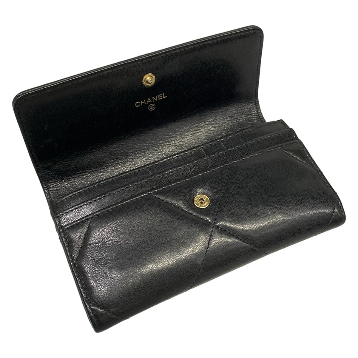 Chanel Wallet 19 Black Gold Lambskin — view 3