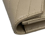 Saint Laurent Paris Wallet Monogram Large Flap Beige Leather — view 7