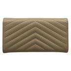 Saint Laurent Paris Wallet Monogram Large Flap Beige Leather — view 2