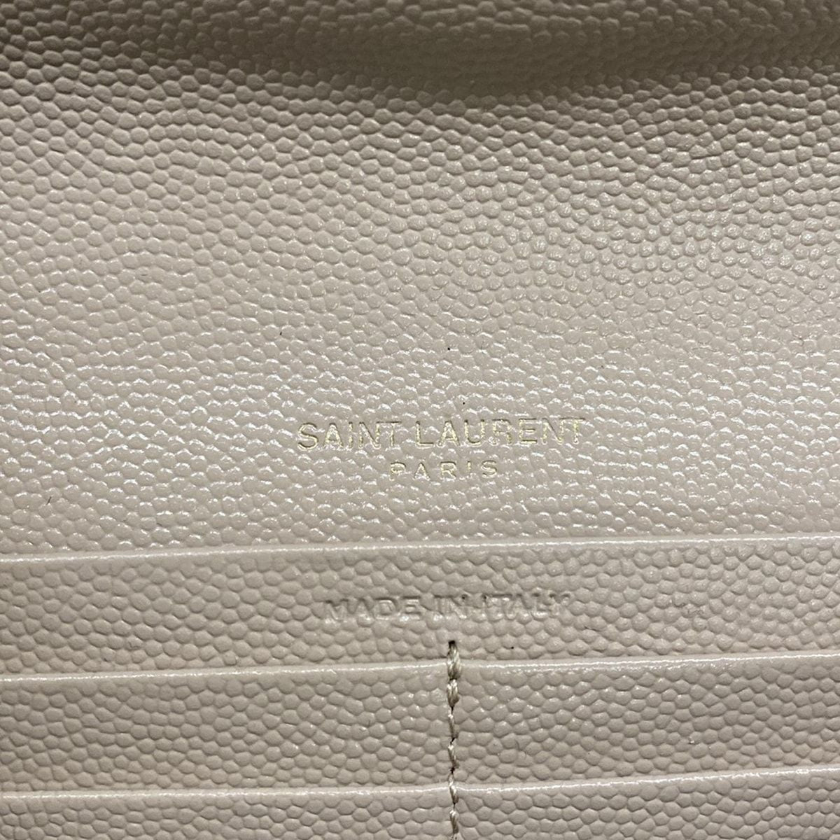 Saint Laurent Paris Wallet Monogram Large Flap Beige Leather — view 6