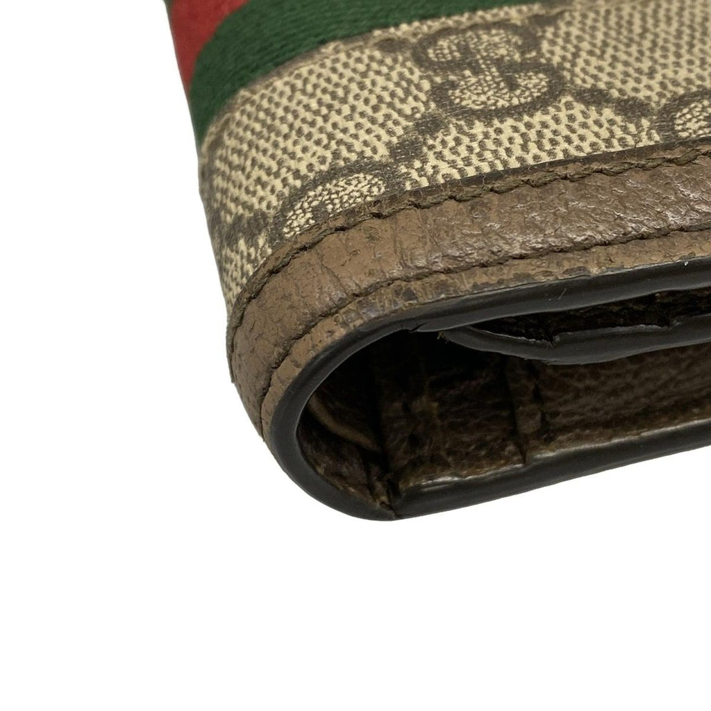 Gucci Bifold Wallet Ophidia Beige Ebony Dark Brown Leather — view 6