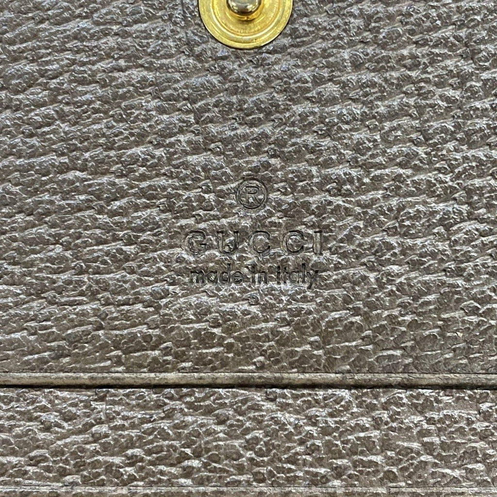 Gucci Bifold Wallet Ophidia Beige Ebony Dark Brown Leather — view 5