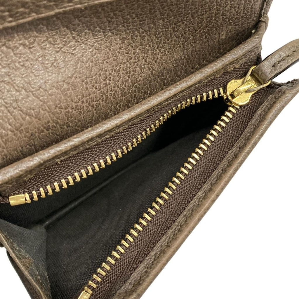 Gucci Bifold Wallet Ophidia Beige Ebony Dark Brown Leather — view 4