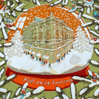 Hermes Carre 90 Noel Au 24 Faubourg Christmas At 24 Silk Scarf Orange