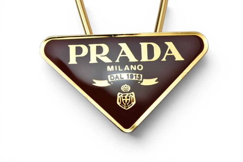 Prada Key Ring Key Holder Triangle Bordeaux Gold — view 5
