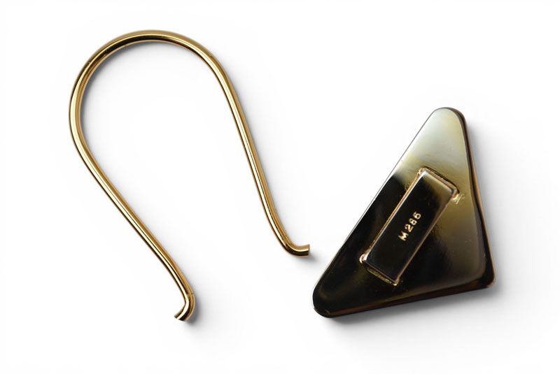 Prada Key Ring Key Holder Triangle Bordeaux Gold — view 3