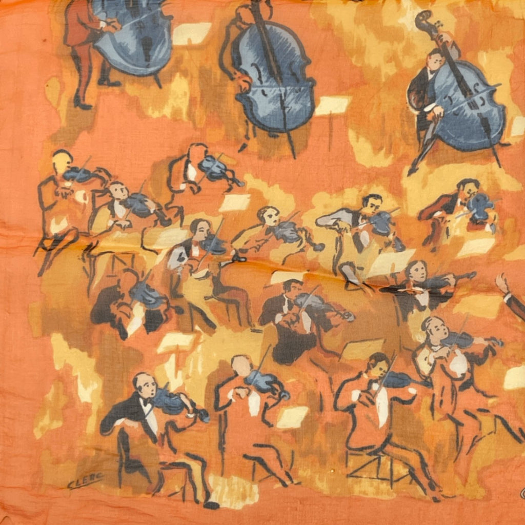 Hermes Concerto Orange Silk 100% Scarf