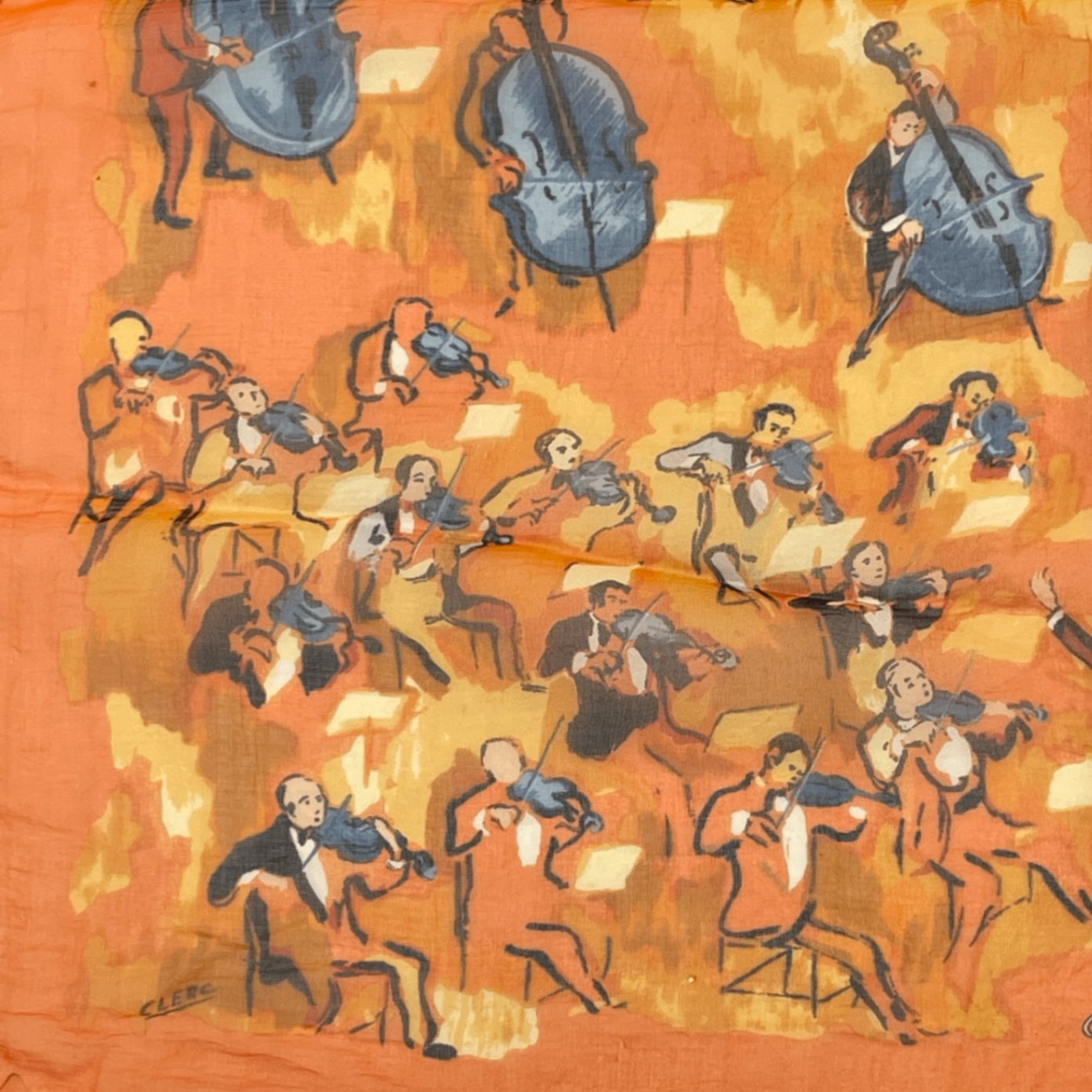 Hermes Concerto Orange Silk 100% Scarf
