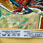 Hermes les Cheyenne Carre 90 Silk Yellow Multicolor Scarf — view 6