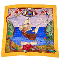 Hermes Scarf Carre 90 Silk Christophe Colomb Decouvre 1 Amerique 12 Octobre