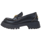 Gucci Horsebit Loafers Bee Embroidered Lug Sole Black
