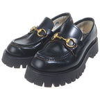 Gucci Horsebit Loafers Bee Embroidered Lug Sole Black — view 2