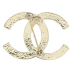 Chanel CC Logo Pearl Pin Badge Brooch White Gold — view 2