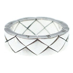 Chanel Quilted Diamond Ring White Gold Silver