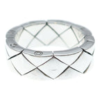 Chanel Quilted Diamond Ring White Gold Silver