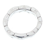 Chanel Quilted Diamond Ring White Gold Silver