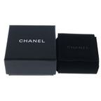 Chanel CC Logo Metal Strass Heart Rhinestone Earrings Silver — view 6