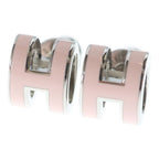 Hermes Pop Mini Earrings Silver Pink