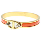 Hermes Mini Click Chaine D'ancre Bangle Bracelet Orange Gold