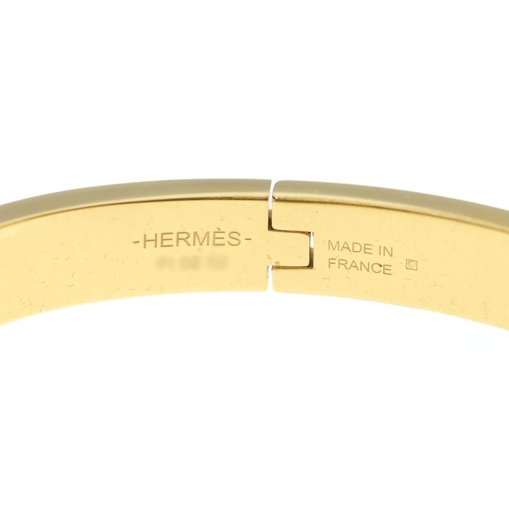 Hermes Mini Click Chaine D'ancre Bangle Bracelet Orange Gold — view 5