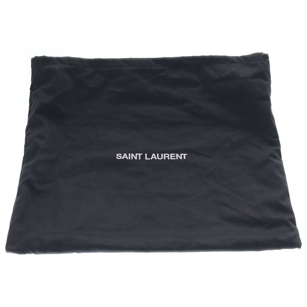 Saint Laurent Paris Matelasse Carre Clutch Case Pouch Black Leather Silver — view 7