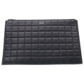 Saint Laurent Paris Matelasse Carre Clutch Case Pouch Black Leather Silver