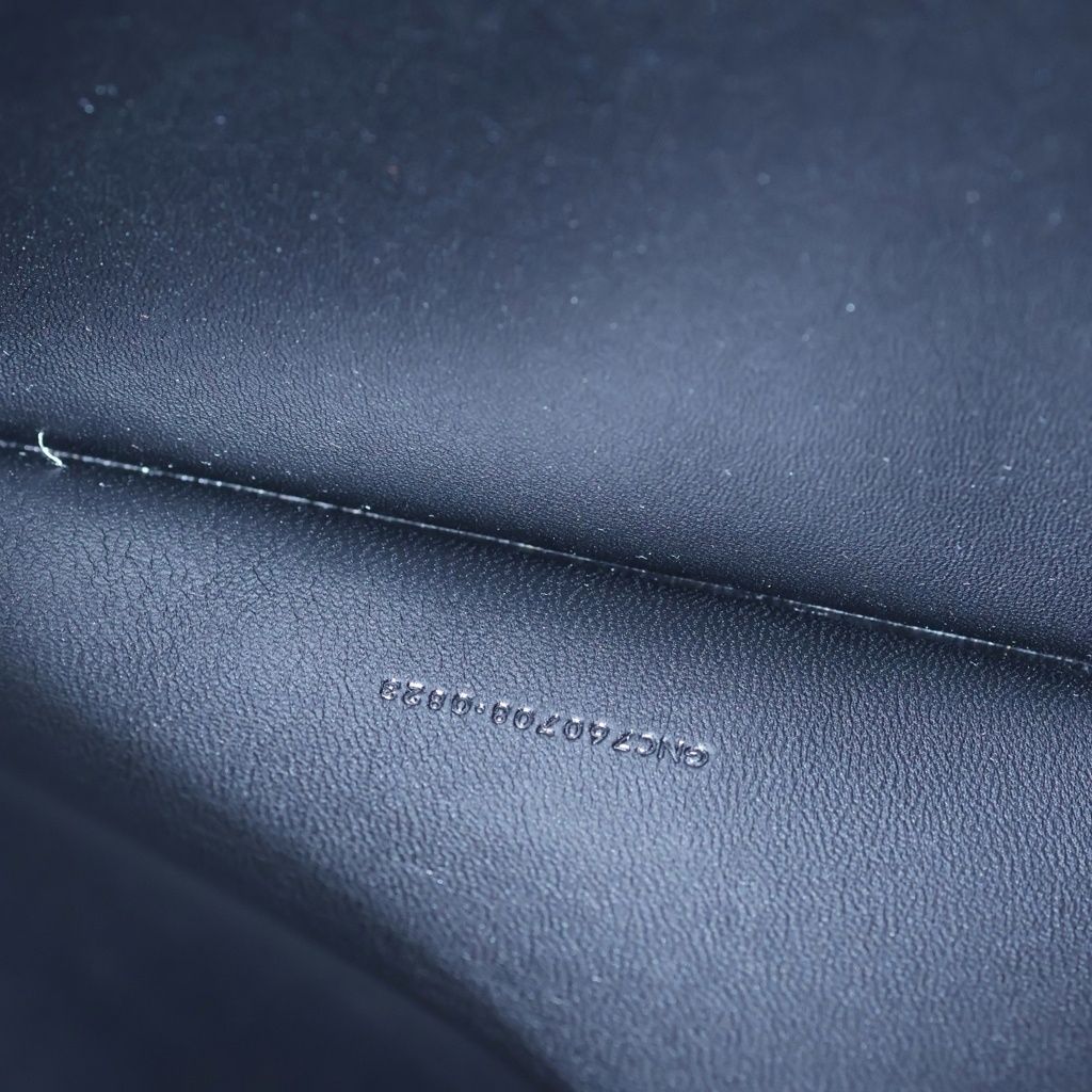 Saint Laurent Paris Matelasse Carre Clutch Case Pouch Black Leather Silver — view 6