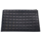Saint Laurent Paris Matelasse Carre Clutch Case Pouch Black Leather Silver — view 2