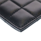 Saint Laurent Paris Matelasse Carre Clutch Case Pouch Black Leather Silver — view 5