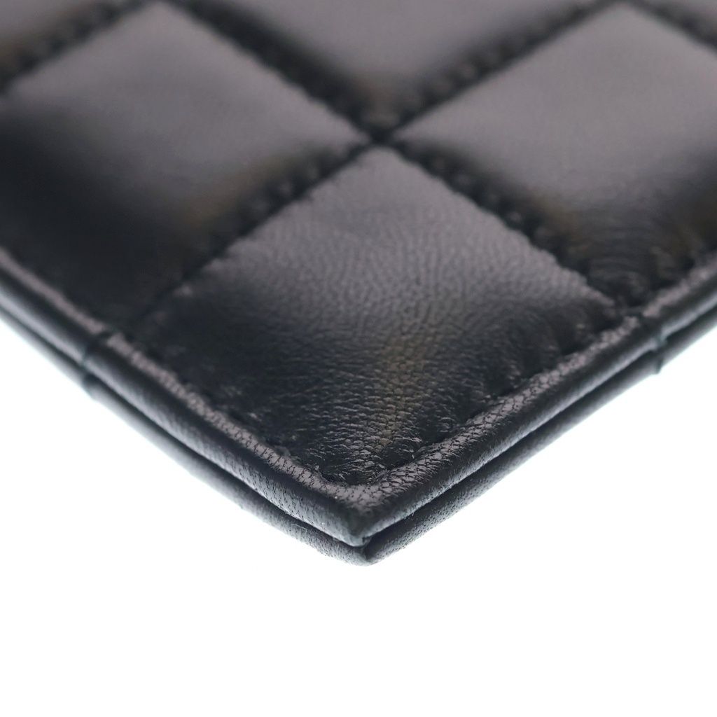 Saint Laurent Paris Matelasse Carre Clutch Case Pouch Black Leather Silver — view 5