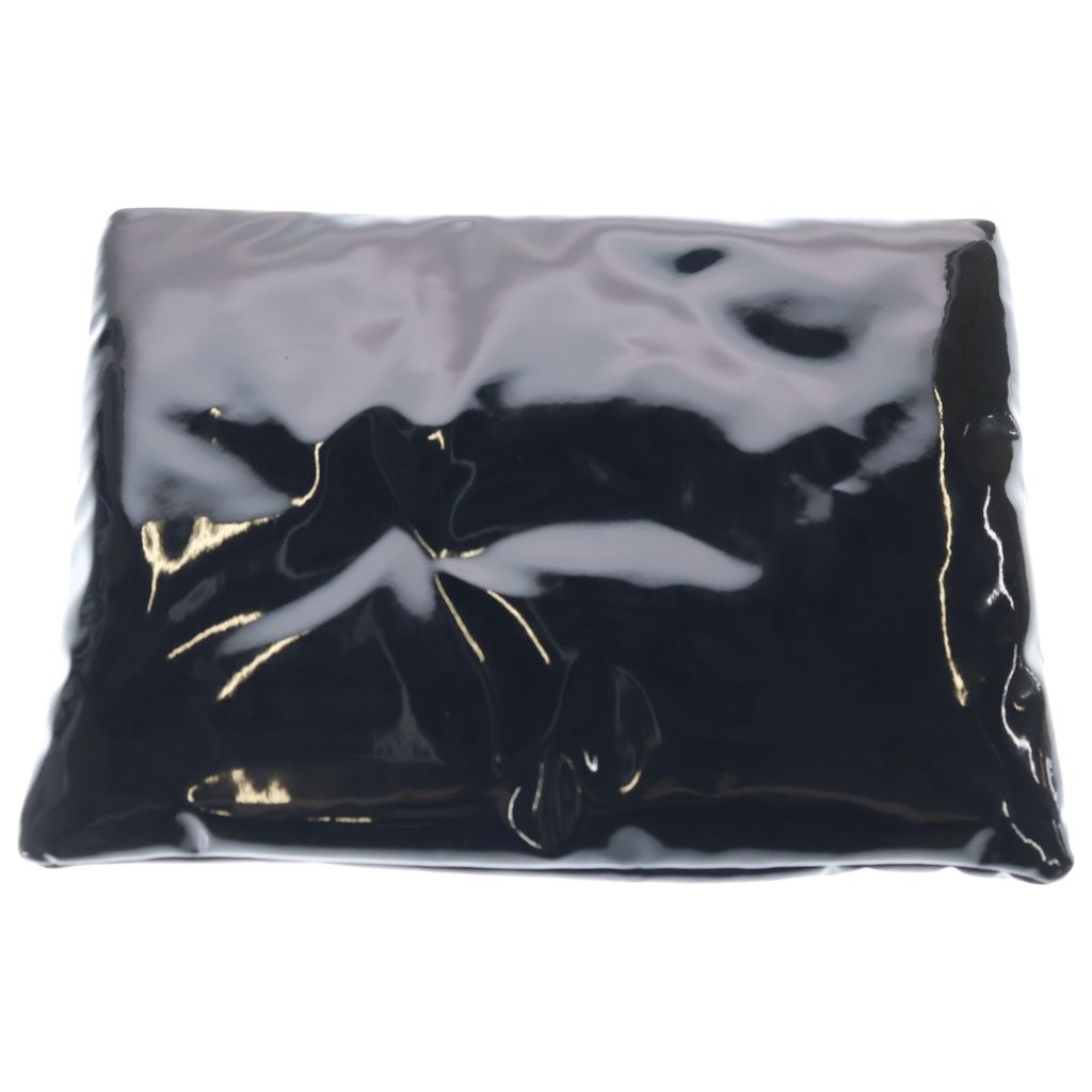 Saint Laurent Paris Large Puffy Pouch Clutch Case Black Patent — view 2