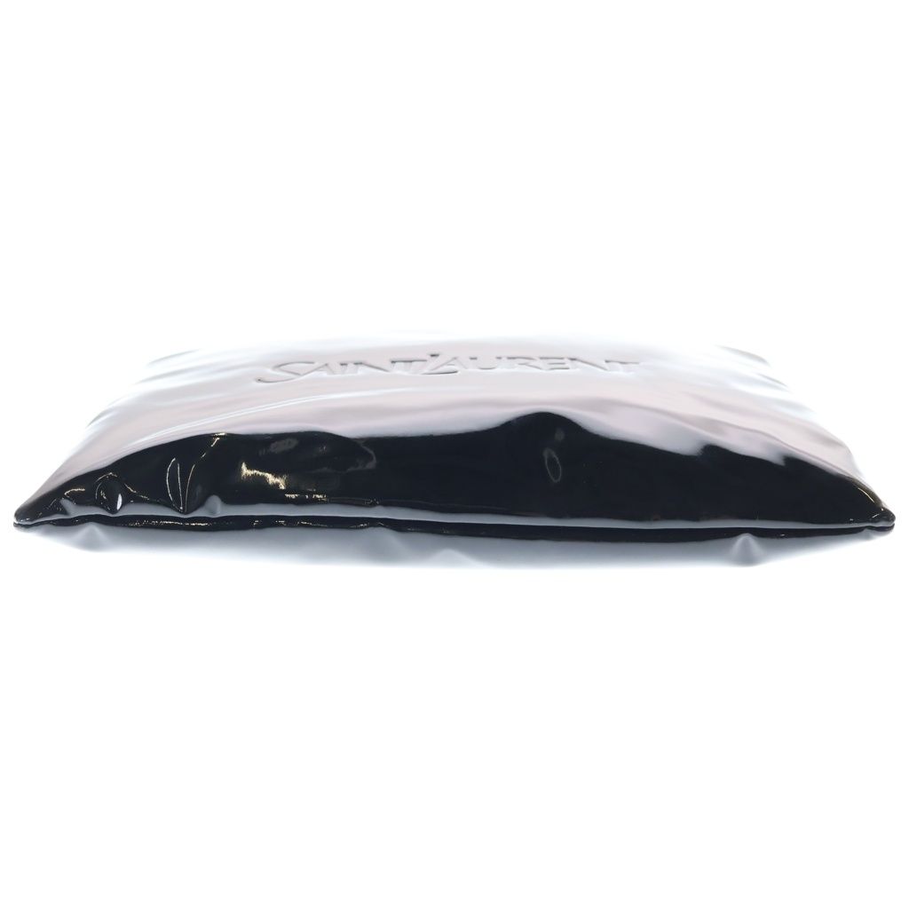 Saint Laurent Paris Large Puffy Pouch Clutch Case Black Patent — view 4