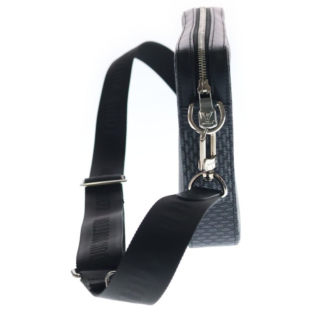 Louis Vuitton Damier Graphite Trio Messenger Bag Black Leather Silver — view 3
