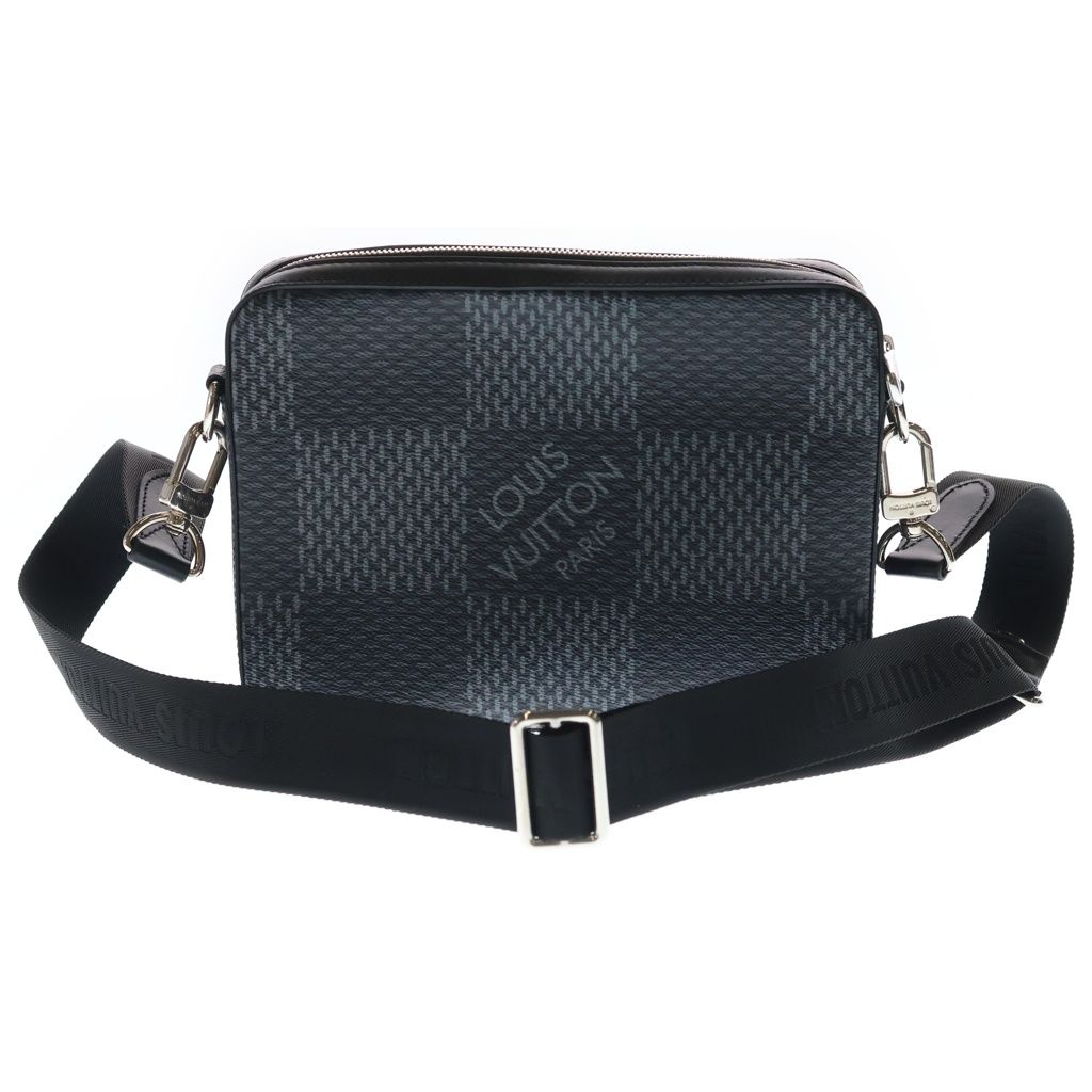 Louis Vuitton Damier Graphite Trio Messenger Bag Black Leather Silver — view 2