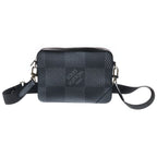 Louis Vuitton Damier Graphite Trio Messenger Bag Black Leather Silver