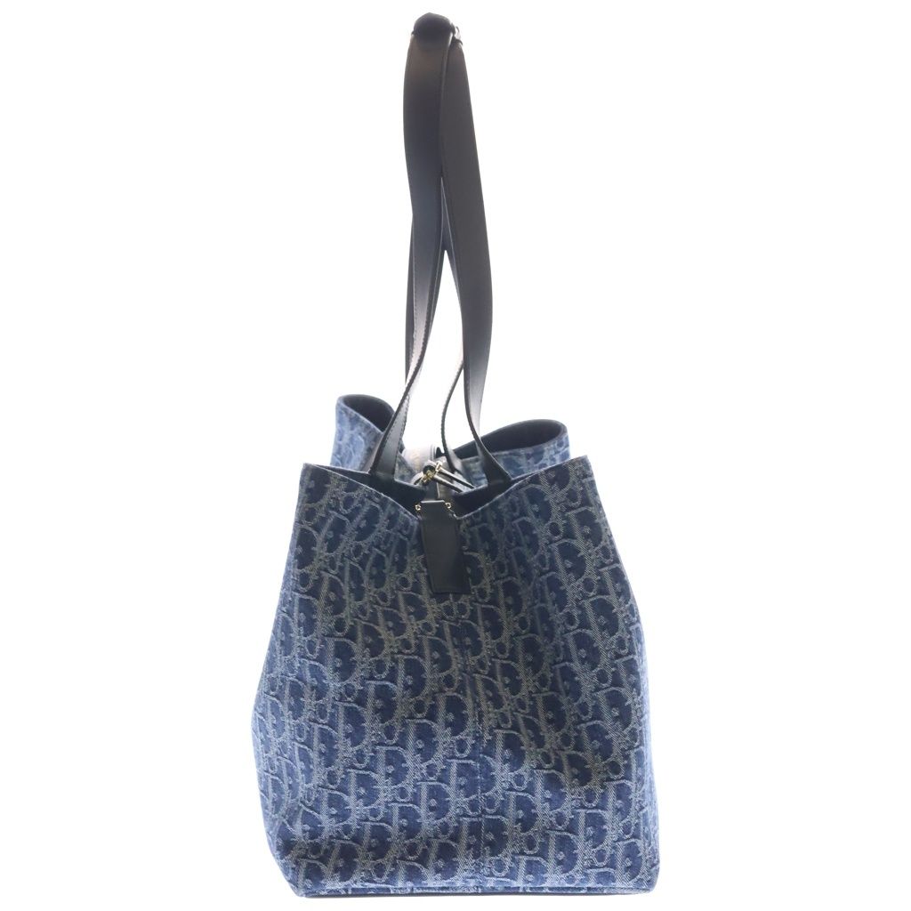 Dior Toujour Denim Leather Tote Gold Blue — view 3