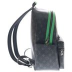 Louis Vuitton Monogram Eclipse Discovery PM Backpack Black Green — view 3