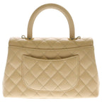 Chanel Coco Handle 24 Quilted 2-Way Shoulder Bag Caviar Leather Champagne Cream — view 2