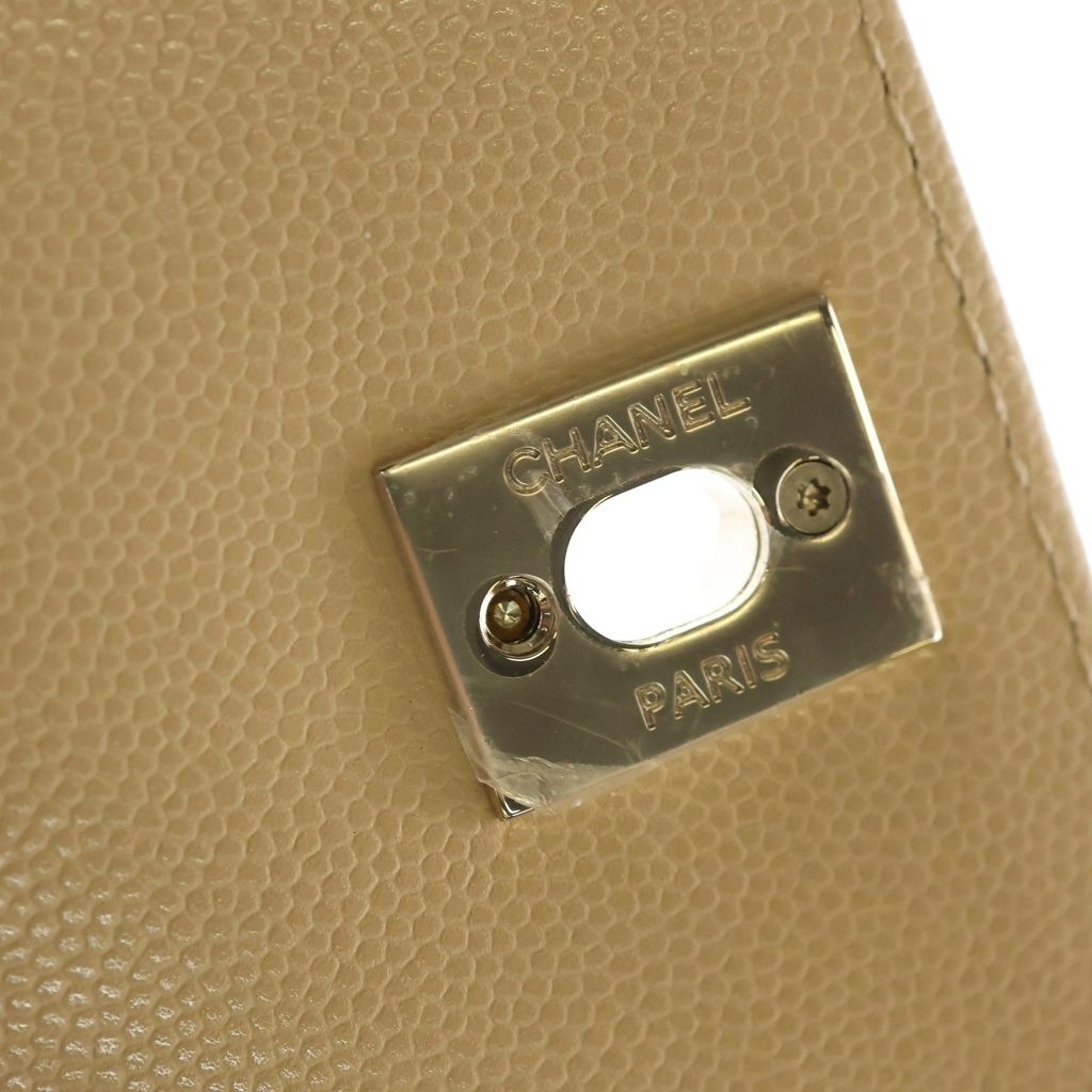 Chanel Coco Handle 24 Quilted 2-Way Shoulder Bag Caviar Leather Champagne Cream — view 6